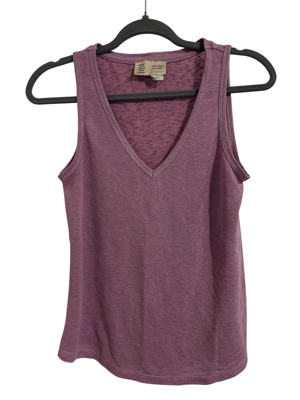 Sleeveless V-Neck Tank Top - Plum